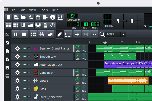 LMMS, a free beatmaking DAW popular with electronic producers