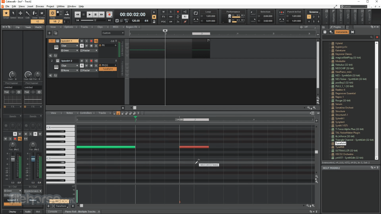 Cakewalk Sonar interface, the free Windows successor to Cakewalk by BandLab
